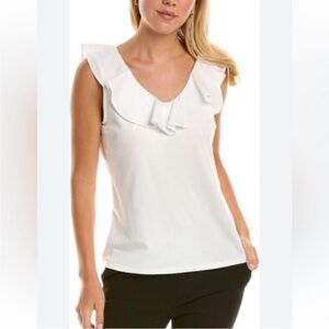 Anne Klein White Ruffle Blouse